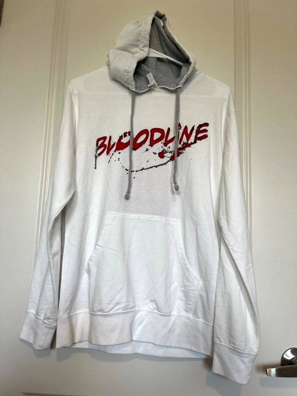 Bloodline Streetwear Hoodie Red Logo Grey Hood Lining Next Level Y2K Goth Urban